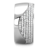 TS378 - Rhodium 925 Sterling Silver Ring with AAA Grade CZ in Clear - Alamode - Flyclothing LLC