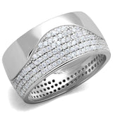 TS378 - Rhodium 925 Sterling Silver Ring with AAA Grade CZ in Clear - Alamode - Flyclothing LLC