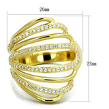 TS379 - Gold 925 Sterling Silver Ring with AAA Grade CZ  in Clear - Alamode
