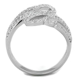 TS383 - Rhodium 925 Sterling Silver Ring with AAA Grade CZ  in Clear - Alamode