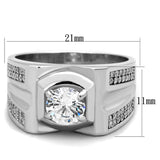 TS385 - Rhodium 925 Sterling Silver Ring with AAA Grade CZ  in Clear - Alamode