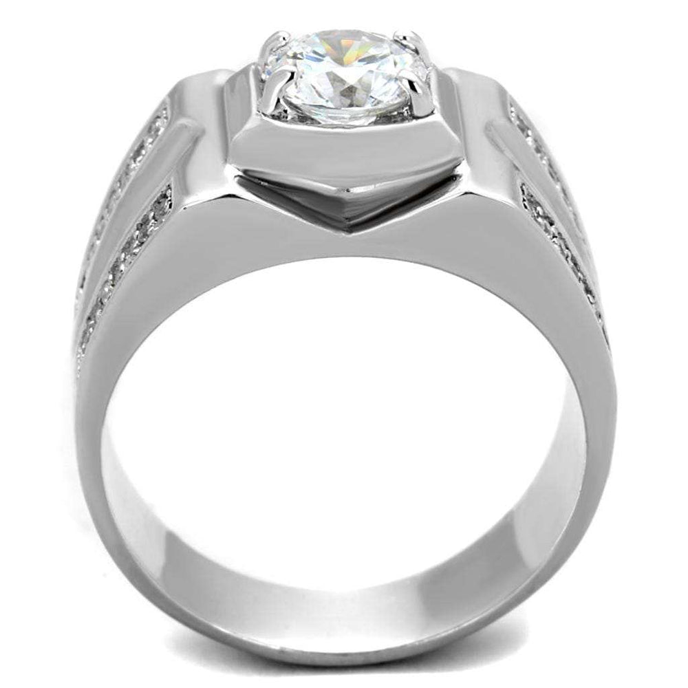 TS385 - Rhodium 925 Sterling Silver Ring with AAA Grade CZ in Clear - Alamode - Flyclothing LLC