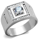 TS386 - Rhodium 925 Sterling Silver Ring with AAA Grade CZ in Clear - Alamode - Flyclothing LLC