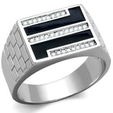 TS387 - Rhodium 925 Sterling Silver Ring with AAA Grade CZ in Clear - Alamode - Flyclothing LLC