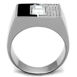 TS388 - Rhodium 925 Sterling Silver Ring with Top Grade Crystal in Clear - Alamode - Flyclothing LLC