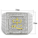 TS389 - Gold+Rhodium 925 Sterling Silver Ring with AAA Grade CZ in Clear - Alamode - Flyclothing LLC