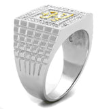 TS389 - Gold+Rhodium 925 Sterling Silver Ring with AAA Grade CZ  in Clear - Alamode