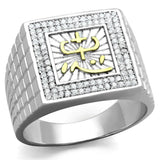 TS389 - Gold+Rhodium 925 Sterling Silver Ring with AAA Grade CZ in Clear - Alamode - Flyclothing LLC
