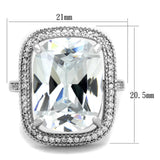 TS391 - Rhodium 925 Sterling Silver Ring with AAA Grade CZ  in Clear - Alamode