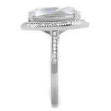 TS391 - Rhodium 925 Sterling Silver Ring with AAA Grade CZ  in Clear - Alamode
