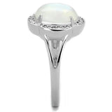 TS393 - Rhodium 925 Sterling Silver Ring with Semi-Precious Moon Stone in Clear - Alamode - Flyclothing LLC