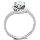TS398 - Rhodium 925 Sterling Silver Ring with AAA Grade CZ in Clear - Alamode - Flyclothing LLC