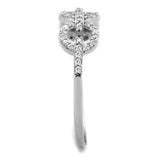 TS400 - Rhodium 925 Sterling Silver Ring with AAA Grade CZ in Clear - Alamode - Flyclothing LLC