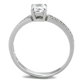 TS401 - Rhodium 925 Sterling Silver Ring with AAA Grade CZ  in Clear - Alamode
