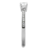 TS401 - Rhodium 925 Sterling Silver Ring with AAA Grade CZ in Clear - Alamode - Flyclothing LLC