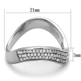 TS402 - Rhodium 925 Sterling Silver Ring with AAA Grade CZ in Clear - Alamode - Flyclothing LLC