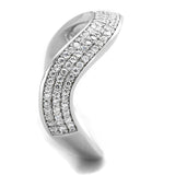 TS402 - Rhodium 925 Sterling Silver Ring with AAA Grade CZ  in Clear - Alamode