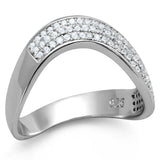 TS402 - Rhodium 925 Sterling Silver Ring with AAA Grade CZ in Clear - Alamode - Flyclothing LLC