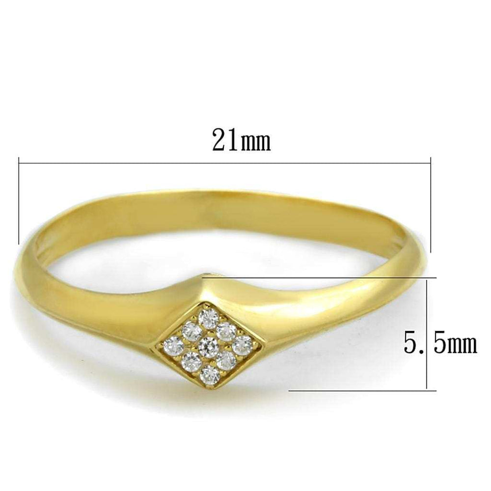 TS406 - Gold 925 Sterling Silver Ring with AAA Grade CZ in Clear - Alamode - Flyclothing LLC