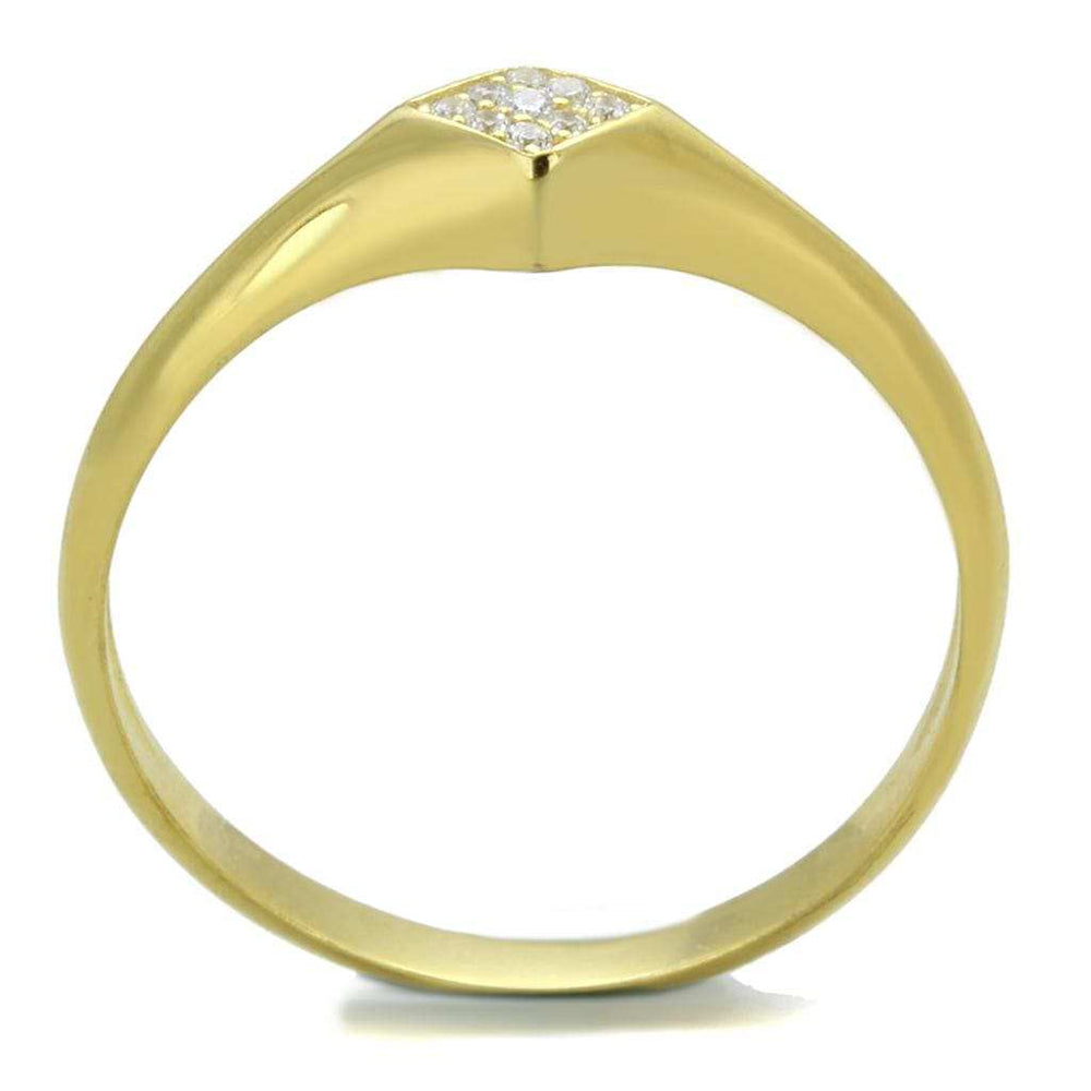 TS406 - Gold 925 Sterling Silver Ring with AAA Grade CZ in Clear - Alamode - Flyclothing LLC