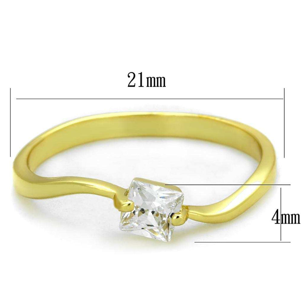 TS407 - Gold 925 Sterling Silver Ring with AAA Grade CZ in Clear - Alamode - Flyclothing LLC