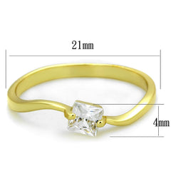 TS407 - Gold 925 Sterling Silver Ring with AAA Grade CZ  in Clear