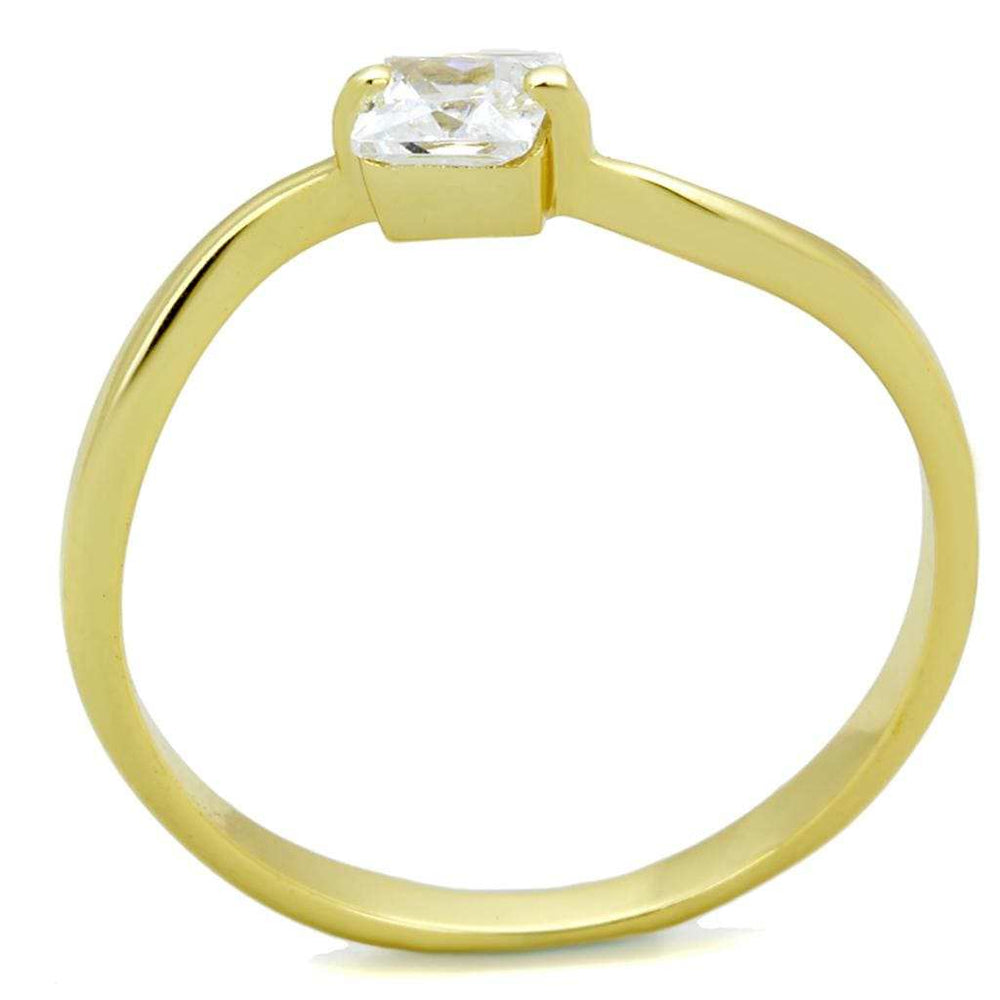 TS407 - Gold 925 Sterling Silver Ring with AAA Grade CZ in Clear - Alamode - Flyclothing LLC