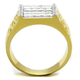 TS412 - Gold+Rhodium 925 Sterling Silver Ring with AAA Grade CZ  in Clear - Alamode