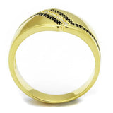 TS413 - Gold 925 Sterling Silver Ring with AAA Grade CZ in Black Diamond - Alamode - Flyclothing LLC