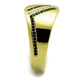 TS413 - Gold 925 Sterling Silver Ring with AAA Grade CZ  in Black Diamond - Alamode