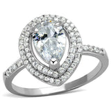 TS414 - Rhodium 925 Sterling Silver Ring with AAA Grade CZ in Clear - Alamode - Flyclothing LLC