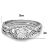 TS420 - Rhodium 925 Sterling Silver Ring with AAA Grade CZ in Clear - Alamode - Flyclothing LLC