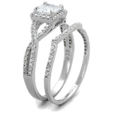 TS420 - Rhodium 925 Sterling Silver Ring with AAA Grade CZ in Clear - Alamode - Flyclothing LLC