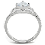 TS421 - Rhodium 925 Sterling Silver Ring with AAA Grade CZ in Clear - Alamode - Flyclothing LLC