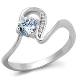 TS424 - Rhodium 925 Sterling Silver Ring with AAA Grade CZ in Clear - Alamode - Flyclothing LLC