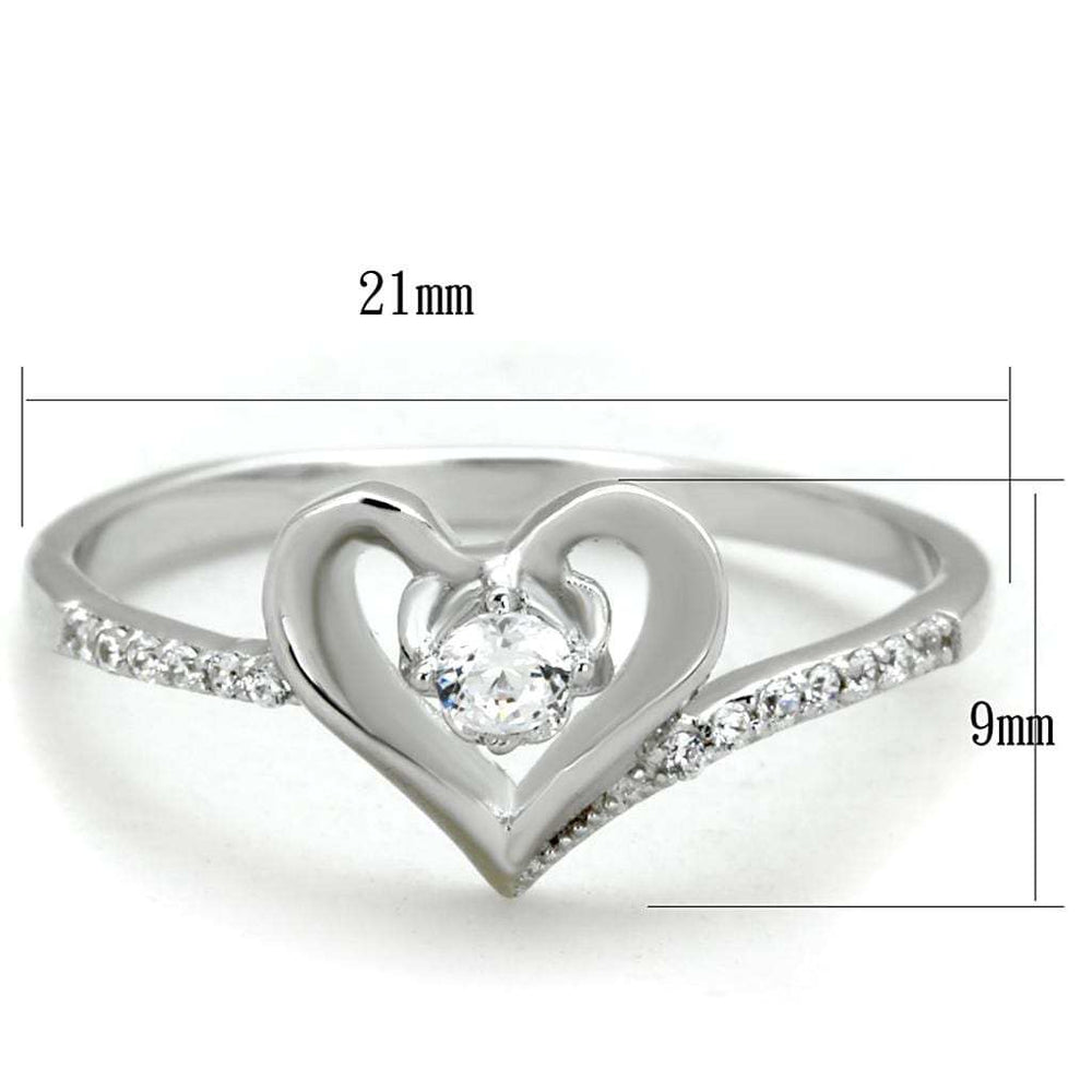 TS425 - Rhodium 925 Sterling Silver Ring with AAA Grade CZ in Clear - Alamode - Flyclothing LLC