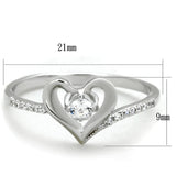 TS425 - Rhodium 925 Sterling Silver Ring with AAA Grade CZ  in Clear - Alamode