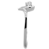 TS425 - Rhodium 925 Sterling Silver Ring with AAA Grade CZ  in Clear