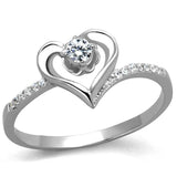 TS425 - Rhodium 925 Sterling Silver Ring with AAA Grade CZ in Clear - Alamode - Flyclothing LLC