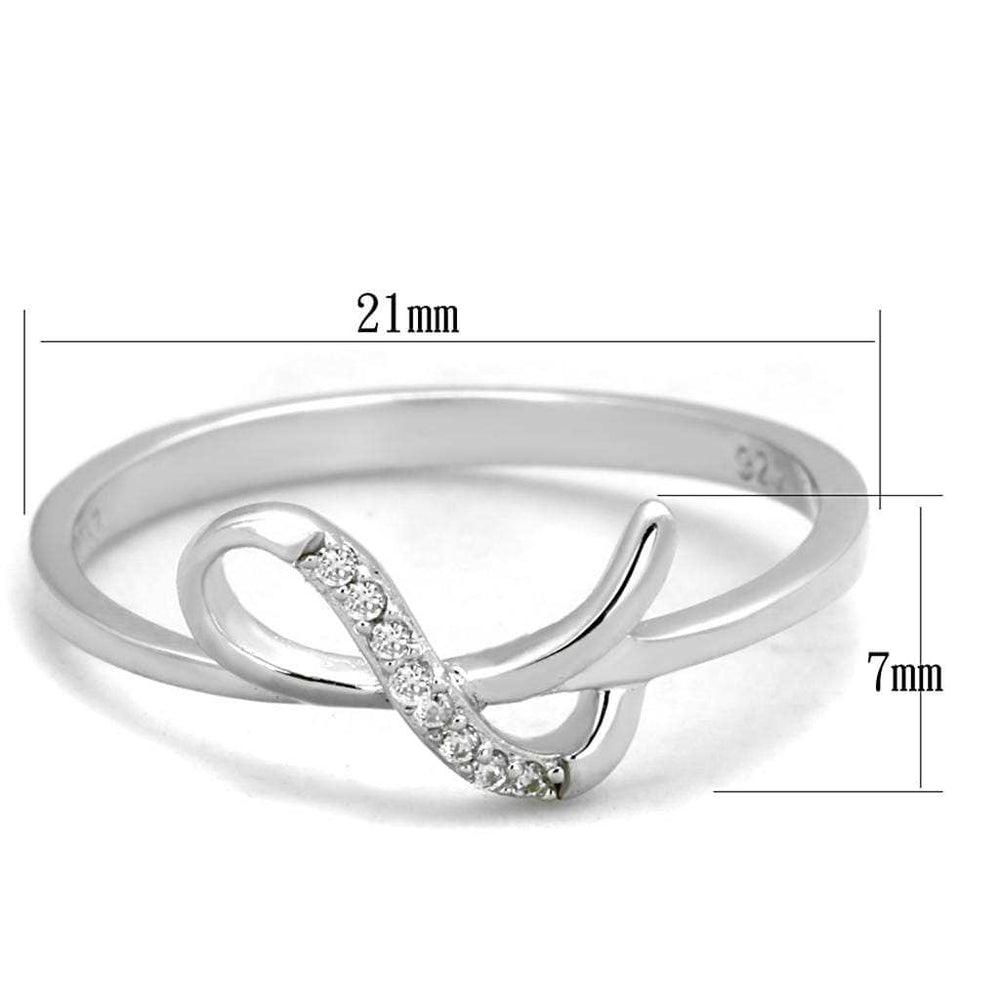 TS426 - Rhodium 925 Sterling Silver Ring with AAA Grade CZ in Clear - Alamode - Flyclothing LLC