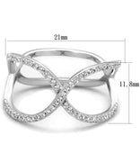 TS427 - Rhodium 925 Sterling Silver Ring with AAA Grade CZ  in Clear - Alamode