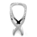 TS427 - Rhodium 925 Sterling Silver Ring with AAA Grade CZ  in Clear