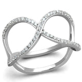 TS427 - Rhodium 925 Sterling Silver Ring with AAA Grade CZ in Clear - Alamode - Flyclothing LLC