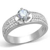 TS428 - Rhodium 925 Sterling Silver Ring with AAA Grade CZ in Clear - Alamode - Flyclothing LLC