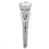 TS430 - Rhodium 925 Sterling Silver Ring with AAA Grade CZ  in Clear - Alamode