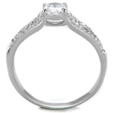 TS431 - Rhodium 925 Sterling Silver Ring with AAA Grade CZ  in Clear - Alamode