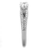 TS431 - Rhodium 925 Sterling Silver Ring with AAA Grade CZ  in Clear