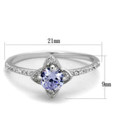 TS432 - Rhodium 925 Sterling Silver Ring with AAA Grade CZ  in Light Amethyst - Alamode