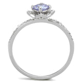 TS432 - Rhodium 925 Sterling Silver Ring with AAA Grade CZ  in Light Amethyst - Alamode