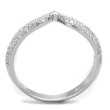 TS433 - Rhodium 925 Sterling Silver Ring with AAA Grade CZ  in Clear - Alamode